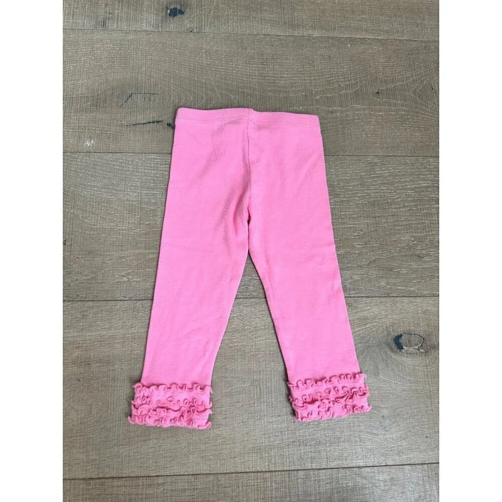 Fernandoreo Girls Light Blue Ruffle Tank Top & Pink Ruffle Trim Leggings Set Siz
